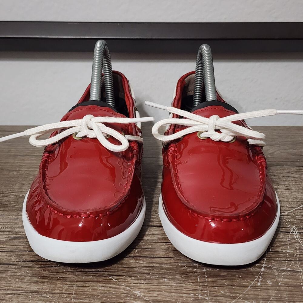 Cole Haan Nantucket Camp Women's Slip-On Moc Boat Shoes Size 8.5 Red - Picture 2 of 9